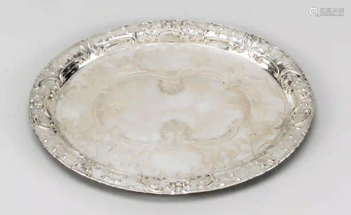 Oval tray, late 19th century, MZ in