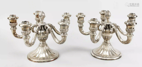 Pair of five-flame candelabra, Germ