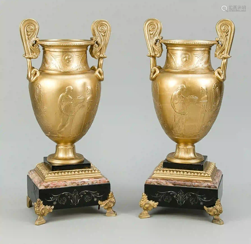 2 coupes/side plates, 19th c., gilt