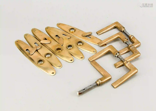 3 1/2 handle sets, 1930s, brass. Sl