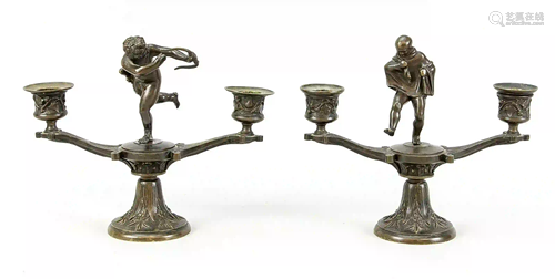 Pair of figural candlesticks, late