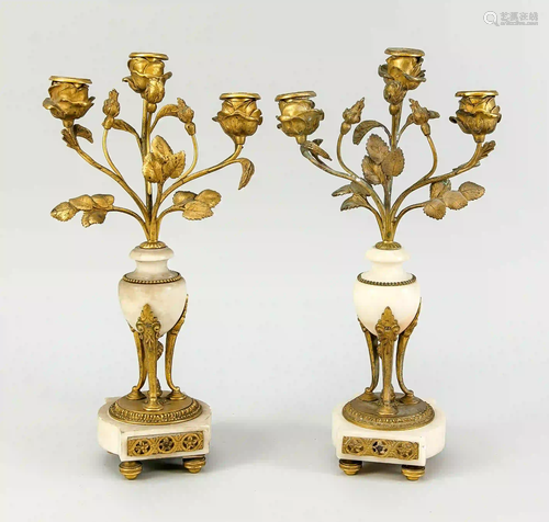 Pair of candelabra/side plates, 19t