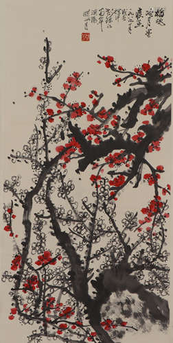 CHINESE SCROLL PAINTING OF PLUM BLOSSOM