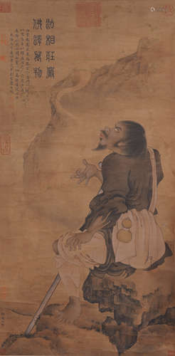 CHINESE SCROLL PAINTING OF FIGURE STORY