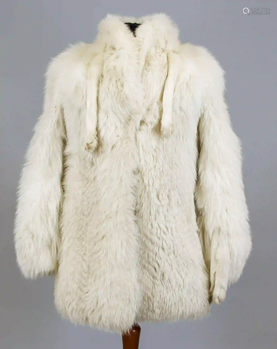 Ladies blue fox jacket, white, with