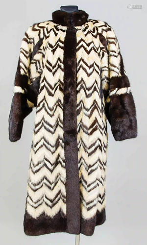 Ladies mink coat, black and white d