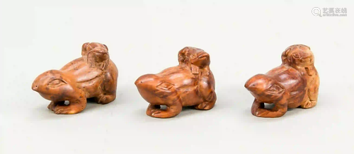 3 Netsuke, Japan, probably 19th cen