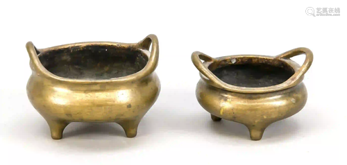 2 incense burners, China, probably