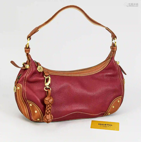 Handbag by Goldpfeil, wine red and