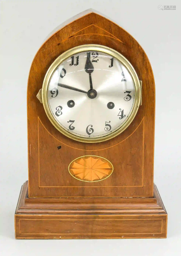 Table clock, oak, with thread inlay