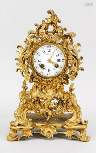 French. Bronze table clock, 1st hal