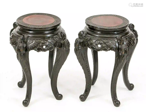 Pair of Asian side tables 20th c.,