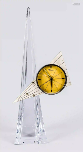 Table clock, France, 1970s, Daum, N