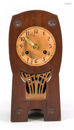 Table clock Art Deco, mahogany wood