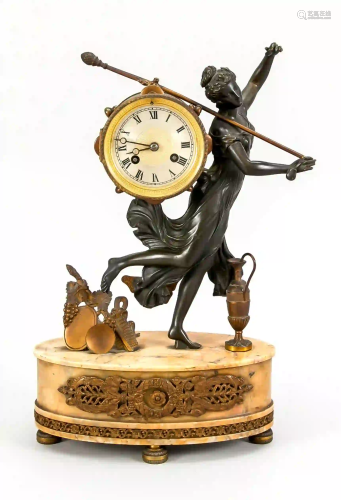 French. Figure pendulum, woman carr