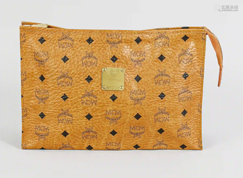 MCM clutch, light brown with monogr