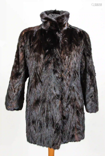 Ladies mink jacket, black-brown wit