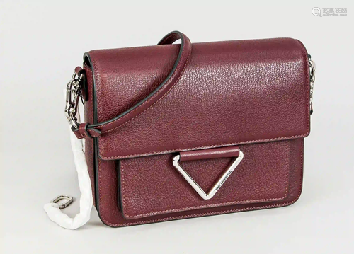 Handbag by Karl Lagereld, wine red