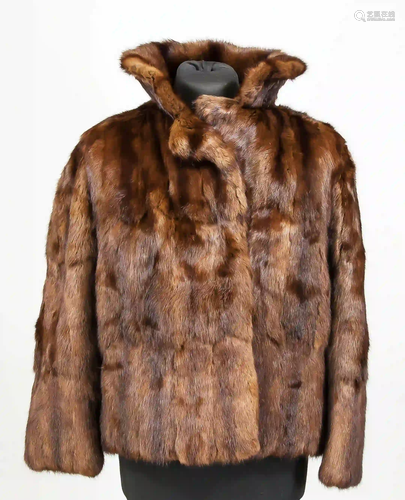 Ladies fur jacket, dark brown sligh