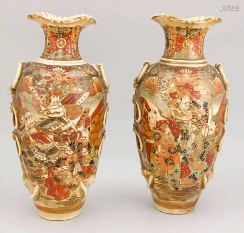 Pair of Satsuma vases, Japan, late