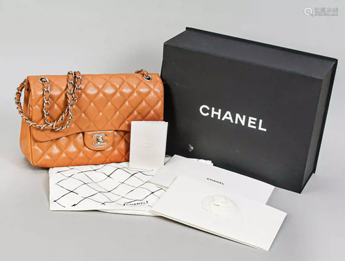 Chanel Double Flapbag, brown, diamo