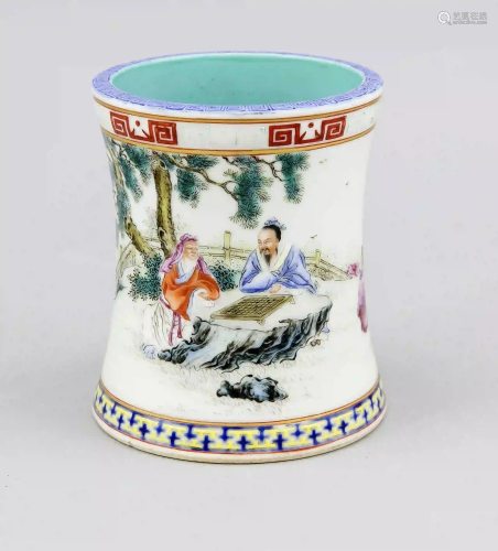 Famille rose bitong/brush cup, Chin