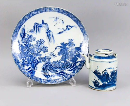 Plate and jug, China, 19th/20th c.