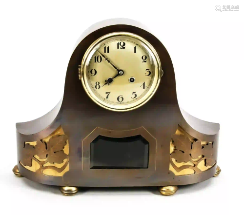 Table clock copper curved, skeleton