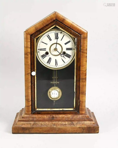 Walnut table clock with regulator m