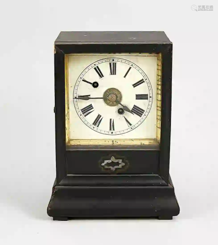 Table clock wood black with alarm m
