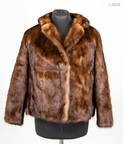 Ladies mink jacket, dark brown. Wit