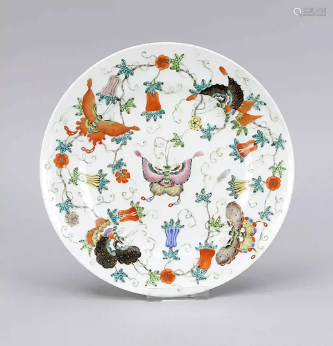 Famille rose plate, China, 19th cen