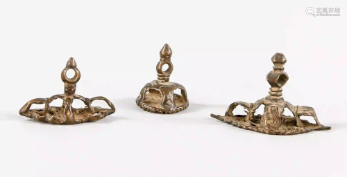 3 bronze seals, Tibet, 18th/19th c.