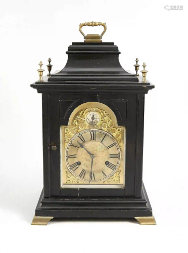 English clock, ebonized wooden case