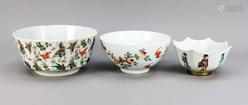 3 Famille Rose bowls, China, 20th c