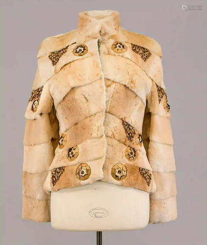 Women's fur jacket, light brown/bei