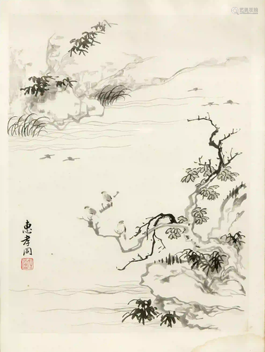 3 ink paintings, China, 19th/20th c