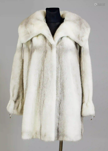 Ladies mink jacket, gray-white, on