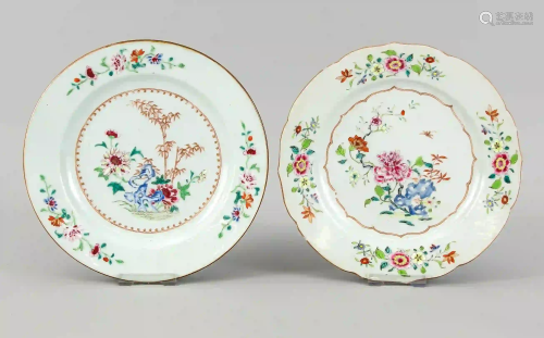 2 Famille-Rose plates, China, 18th