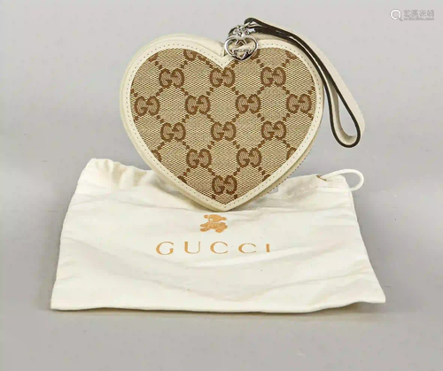 Gucci, heart shaped wallet, fabric