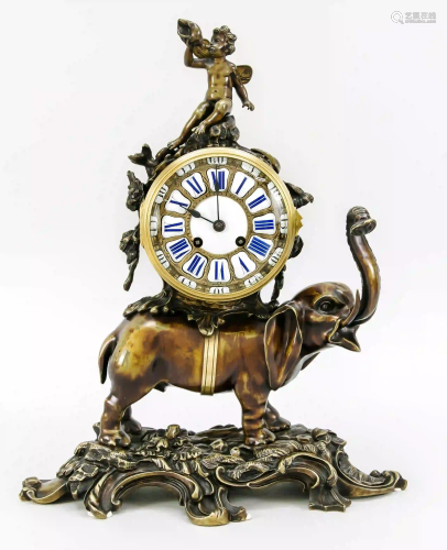 Bronze pendulum with elephant carry