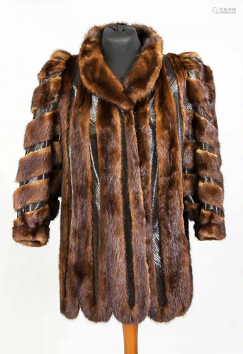 Ladies mink jacket, dark brown inte