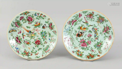 Pair of Famille-Rose plates, China,