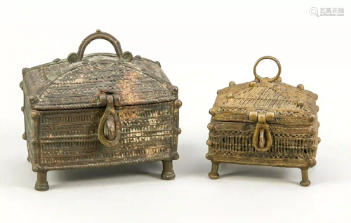 2 jewelry boxes, India, around 1900