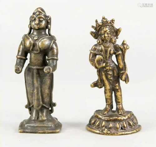 2 small bronzes, India, 18th/19th c