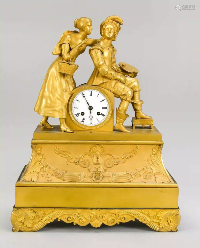 Fire gilded figure pendulum, France