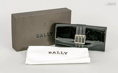 Bally wallet, black, lacquer. Push