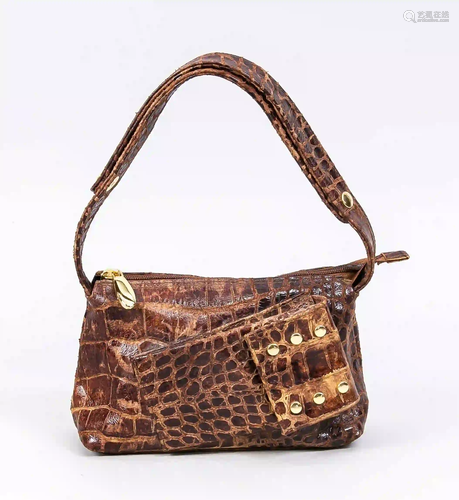 Small handbag in crocodile leather