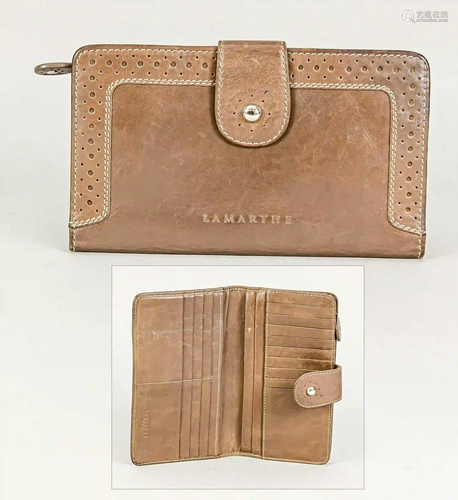 Lamarthe wallet, gray-brown leather