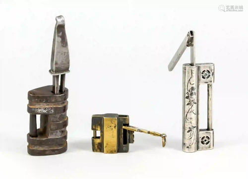 3 historical locks, China, 19th c.,